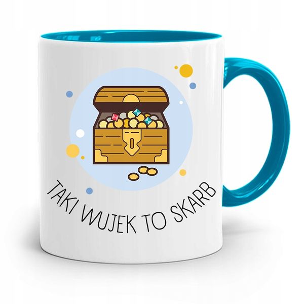 Kubek Błękitny Prezent Wujka Taki Wujek To Skarb Z Nadrukiem Ze Zdjęciem zdjęcie 1