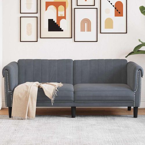 Sofa dwuosobowa, ciemnoszara, aksamit na Arena.pl