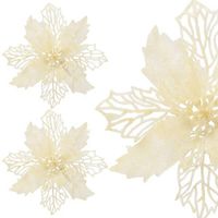 Gwiazda betlejemska, sztuczny kwiat, poinsecja ażurowa z brokatem