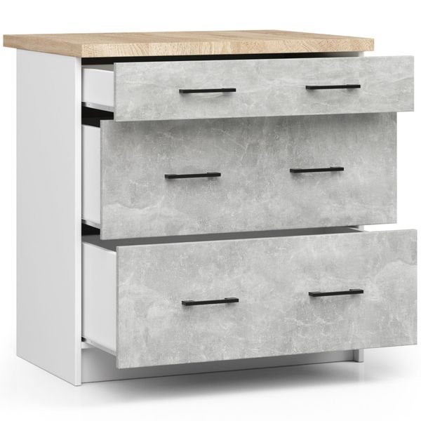 SZAFKA KUCHENNA OLIWIA S 80cm 3S BIAŁA-BETON zdjęcie 2