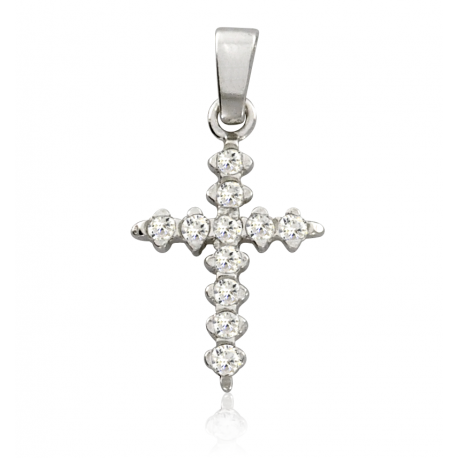 SREBRNY KRZYŻYK OZDOBNY Z CYRKONIAMI SREBRO PRÓBY 925 DOSTĘPNY W RÓŻNYCH KOLORACH zdjęcie 5