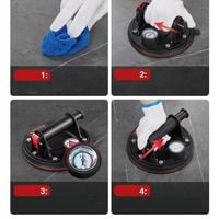 2 x UCHWYT PRZYSSAWKA Z MANOMETREM POMPKĄ DO GLAZURY PŁYTEK 300KG