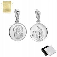 SREBRNY MEDALIK SZKAPLERZ PRÓBA 925 DWUSTRONNY WISIOREK SREBRO + GRATIS