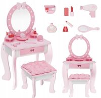 Drewniana Toaletka dla Dzieci Playtive Lustrem Taboretem i Akcesoriami