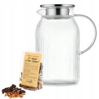 Dzbanek do herbaty szklany 1,5 żaroodporny do soku napojów wody + HERBATA