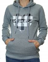 Damska bluza dresowa kangurka z kapturem szara serce S