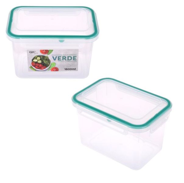 Pojemnik do żywności 1600 ml 1,6 l VERDE szczelny z uszczelką 4 klipsy zdjęcie 3