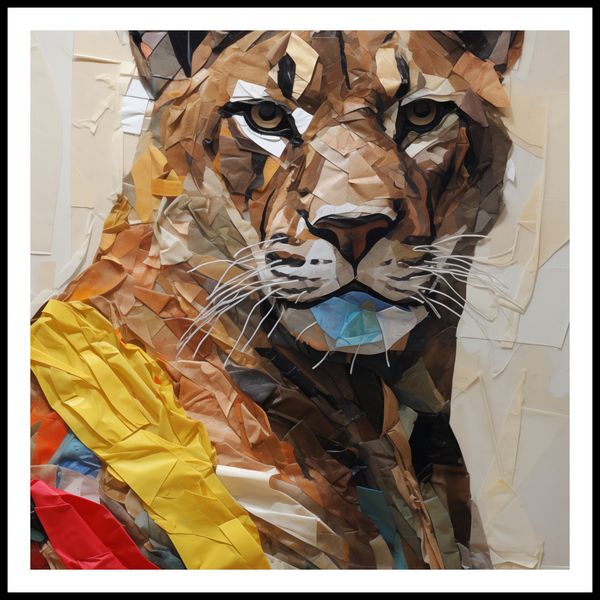 Plakat 70x70cm Papierowy Tygrys zdjęcie 3