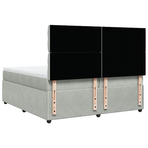 Łóżko kontynentalne z materacem, jasnoszare, aksamit, 200x200cm na Arena.pl