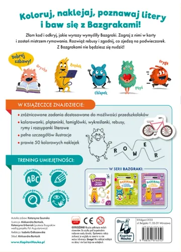 Bazgraki Poznają. Litery 4-6 Lat na Arena.pl