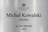 Tabliczka Grawer Kancelaria Adwokacka dla adwokata