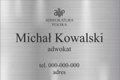 Tabliczka Grawer Kancelaria Adwokacka dla adwokata