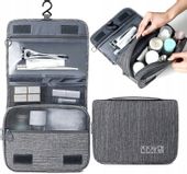 Kosmetyczka Męska Wisząca Organizer Rozkładany XXL  E1_12_Szary