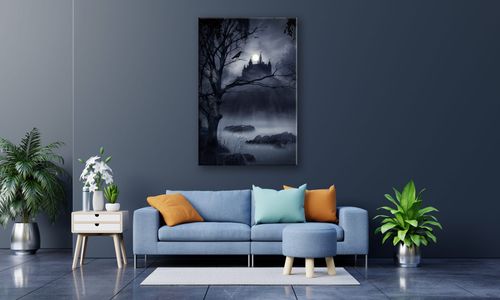 OBRAZ NA PŁÓTNIE PROSTOKĄTNY - Zamek w lesie na Arena.pl