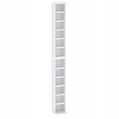 Regał na płyty CD/DVD regulowane półki kolor biały