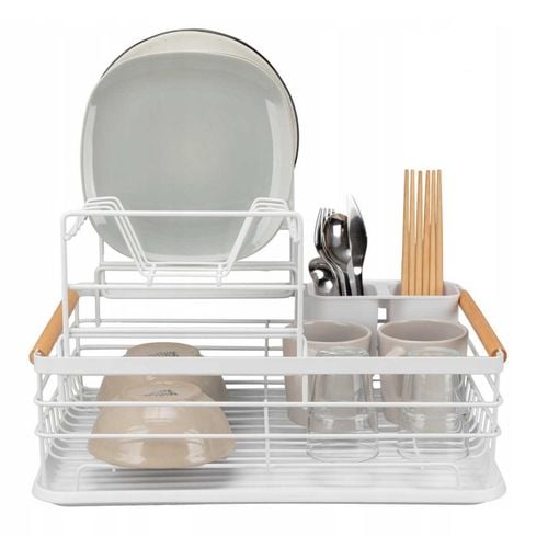 suszarka do naczyń z ociekaczem i tacą e-8078 biała na Arena.pl