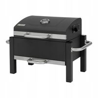 Grill węglowy PRZENOŚNY stołowy TERMOMETR ruszt 31 x 42 cm pokrywa UCHWYTY