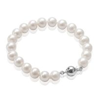 Srebrna bransoleta BSN3453 - Naturalne Perły hodowane słodkowodne
