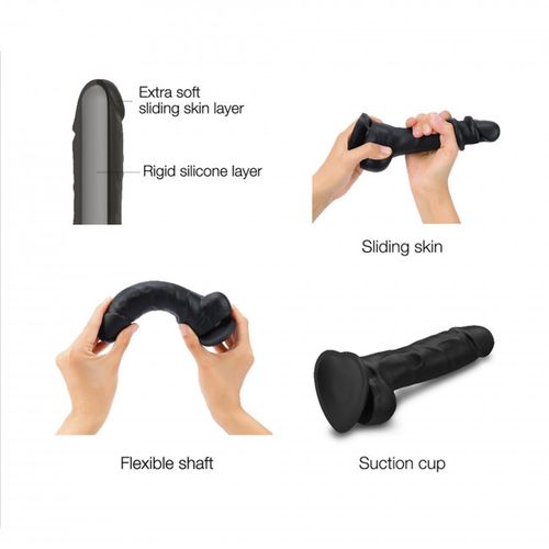 Sliding Skin Realistic Dildo Black S na Arena.pl