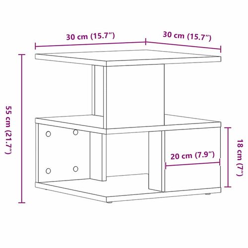 Stolik boczny dąb artisan 40 x 40 x 40 cm na Arena.pl
