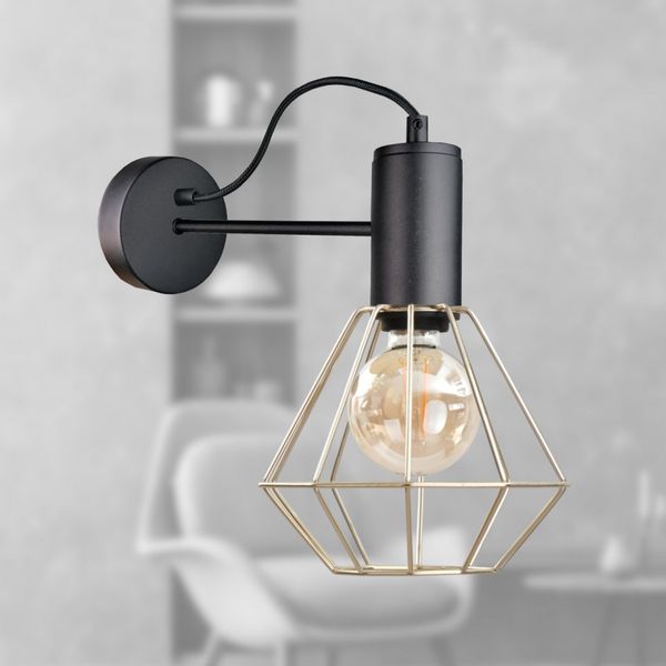 Kinkiet 1xE27 LARS BLACK/GOLD zdjęcie 2