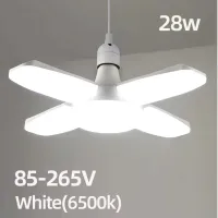 Żarówka LED E27 w kształcie wachlarza, składana, 28W, AC220V/110V
