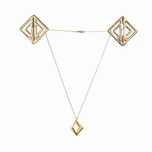 lockink regulowane zaciski piersi z zawieszką led, kolor złoty na Arena.pl