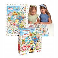 CzuCzu Puzzle Obserwacyjne MAPA POLSKI Układanka Edukacyjna 100 Elementów
