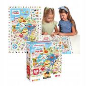 CzuCzu Puzzle Obserwacyjne MAPA POLSKI Układanka Edukacyjna 100 Elementów