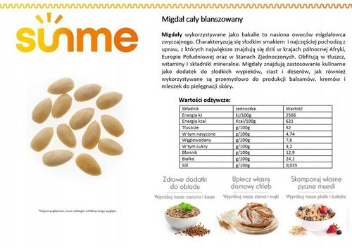 MIGDAŁY CAŁE 1kg Blanszowane Duże Świeże Jakość na Arena.pl