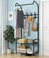 Wieszak na kurtki do przedpokoju metalowy czarny