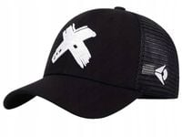 CZAPKA Z DASZKIEM CZARNA BEJSBOLÓWKA X Biały Siatka Siateczkowa