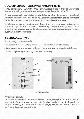 Domofon EURA ADP-51A3 Biały na Arena.pl