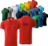 KOSZULKA POLO MĘSKA T-shirt Z NADRUKIEM HAFTEM LOGO 5 SZT