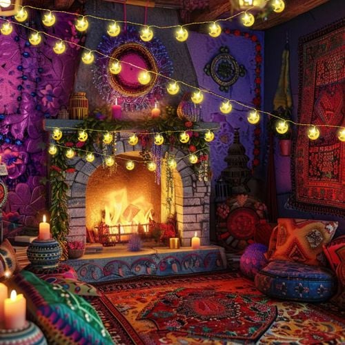 Lampki Ramadan Eid 6m 40 LED Ciepłe Gwiazdy i Księżyc z Timerem na USB na Arena.pl