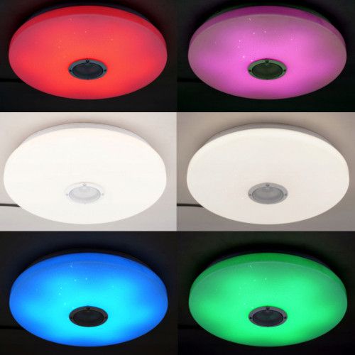 PLAFON LED LAMPA GŁOŚNIK BLUETOOTH RGB 48W 40CM na Arena.pl