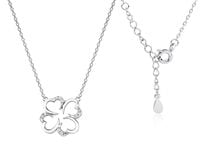 Rodowany srebrny naszyjnik gwiazd celebrytka koniczynka lucky cyrkonie srebro 925Z 1608N