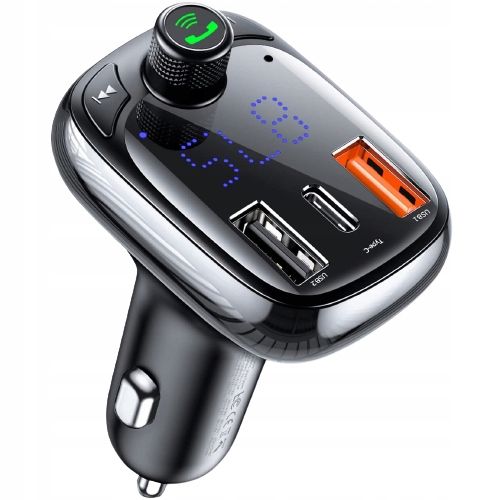 BASEUS ŁADOWARKA TRANSMITER FM BLUETOOTH 5.0 QC3 2x USB i USB-C TYP C zdjęcie 1