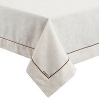 Obrus z kryzą i lamówką PREMIUM 145X240 naturalny + brązowy