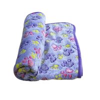 Miękkie puszyste kocyk dla zwierząt domowych uroczy wzór kreskówki mata – FIOLETOWY / M - 76×52 cm