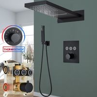 Zestaw prysznicowy czarny prysznic termostat deszczownica słuchawka