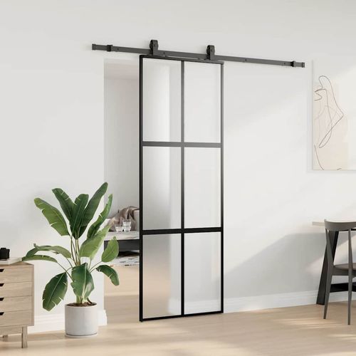 Drzwi przesuwne z zestawem okuć czarne 76x205 cm na Arena.pl