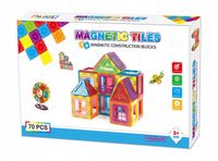 KLOCKI MAGNETYCZNE 3D KONSTRUKCYJNE EDUKACYJNE 70 DUŻYCH ELEMENTÓW