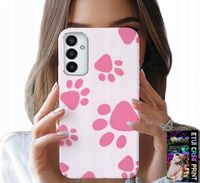 ETUI DO SAMSUNG GALAXY M23 - RÓŻOWE PSIE ŁAPKI, PLECKI, OBUDOWA CASE
