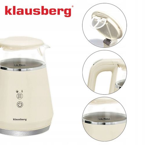 Czajnik elektryczny Klausberg KB-7893 szklany LED 1L Programy temperatury na Arena.pl