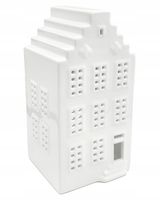 DOMEK CERAMICZNY ŚWIECZNIK ŚWIĄTECZNY BIAŁY NA TEALIGHT LAMPION