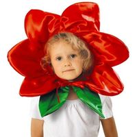 czapka kwiatek czerwony