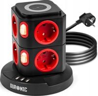 LISTWA ANTYPRZEPIĘCIOWA 11w1 8 GNIAZDEK 3 USB + SZYBKA ŁADOWARKA INDUKCYJNA