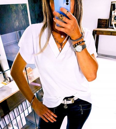 . BIAŁA BLUZKA ELEGANCKA DUŻE ROZMIARY PLUS SIZE 44 na Arena.pl