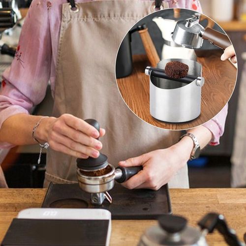 POJEMNIK DO ESPRESSO ZE METAL DRĄŻKIEM POJEMNIK NA FUSY DO SITKA, KNOCK BOX na Arena.pl